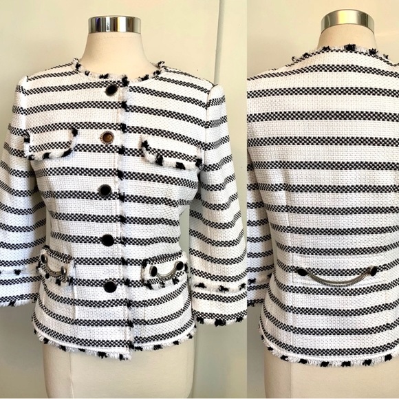 White House Black Market Jackets & Blazers - White House Black Market Blazer Black White Sz 6
